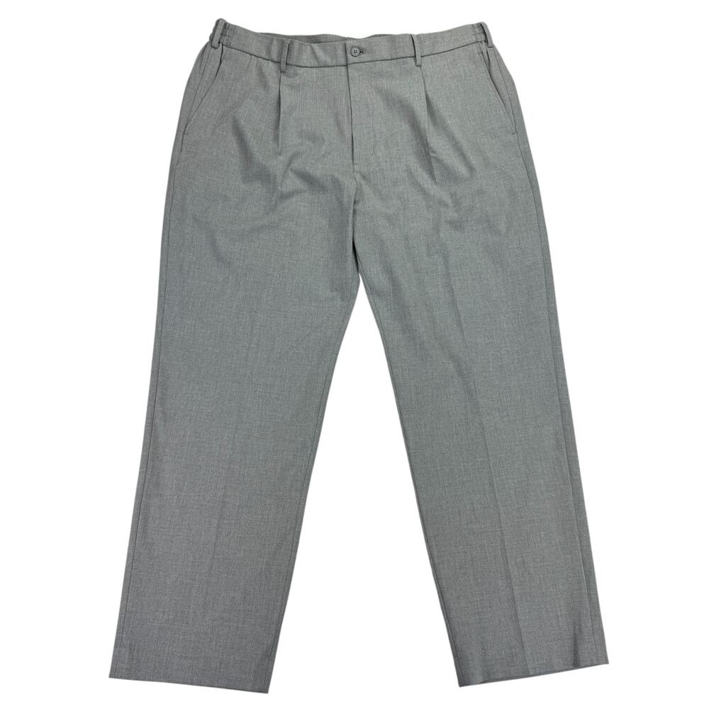 Tommy Hilfiger Mens TH Flex Dean Modern Fit Pleated Solid Dress Pants Gray 40x30